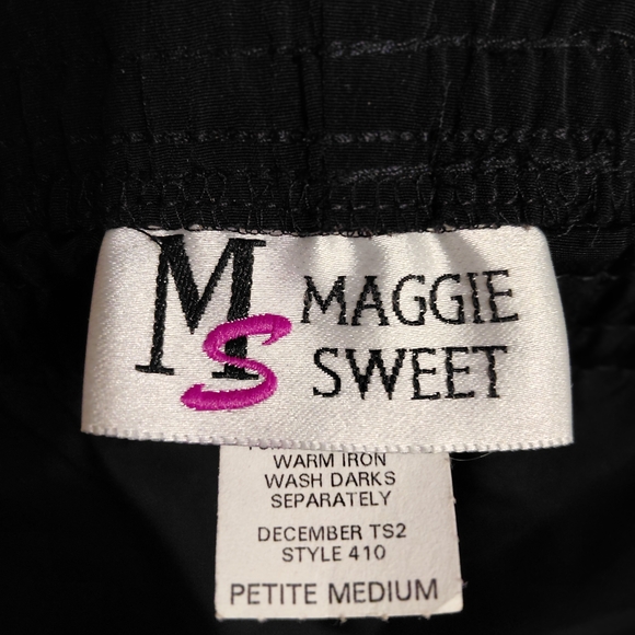 Maggie Sweet XL Floral Black Kimono Medium Petite Pantsuit Set - Picture 4 of 5